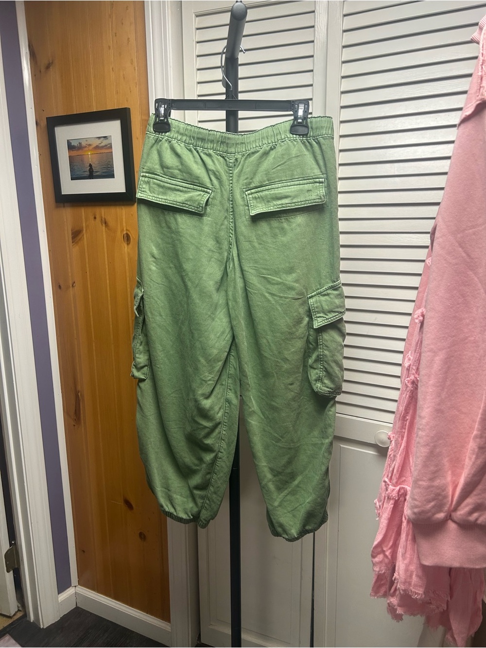 Nwot Pilcro linen cotton jogger Olive Green - Picture 7 of 7